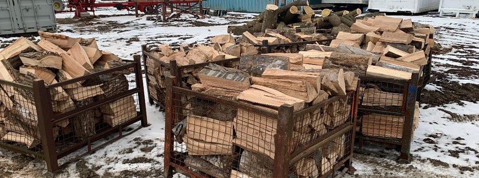 Bins of hardwood firewood getting ready to be delivered Whitchurch Stouffvile.