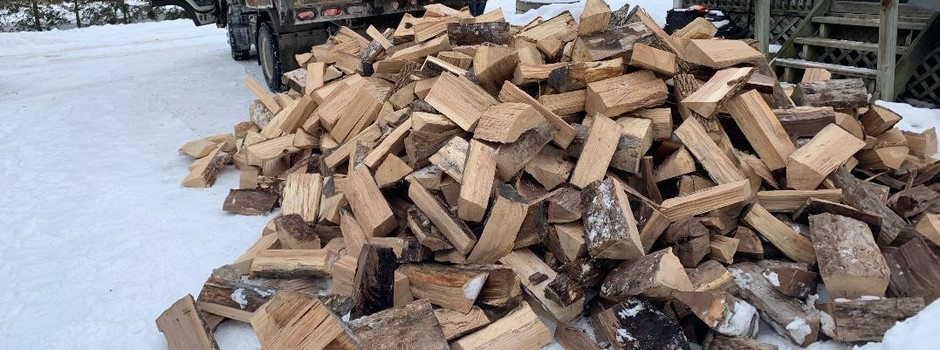 Truckload of Firewood being delivered to King Township Home.