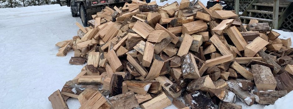 Truckload of Firewood being delivered to Markham Home.