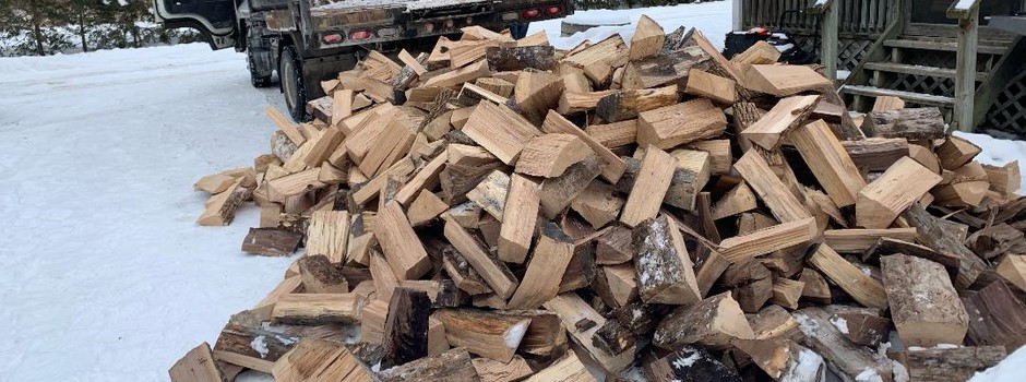 Truckload of Firewood being delivered to Newmarket Home.